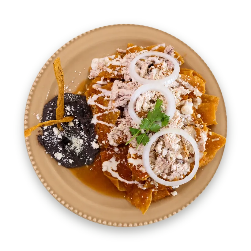 Chilaquiles rojos recién hechos, como en casa, en EDEN